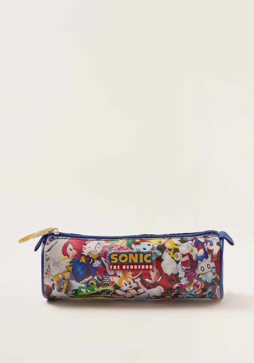 Sonic Boom Printed Pencil Pouch with Zip Closure-Pencil Cases-image-0