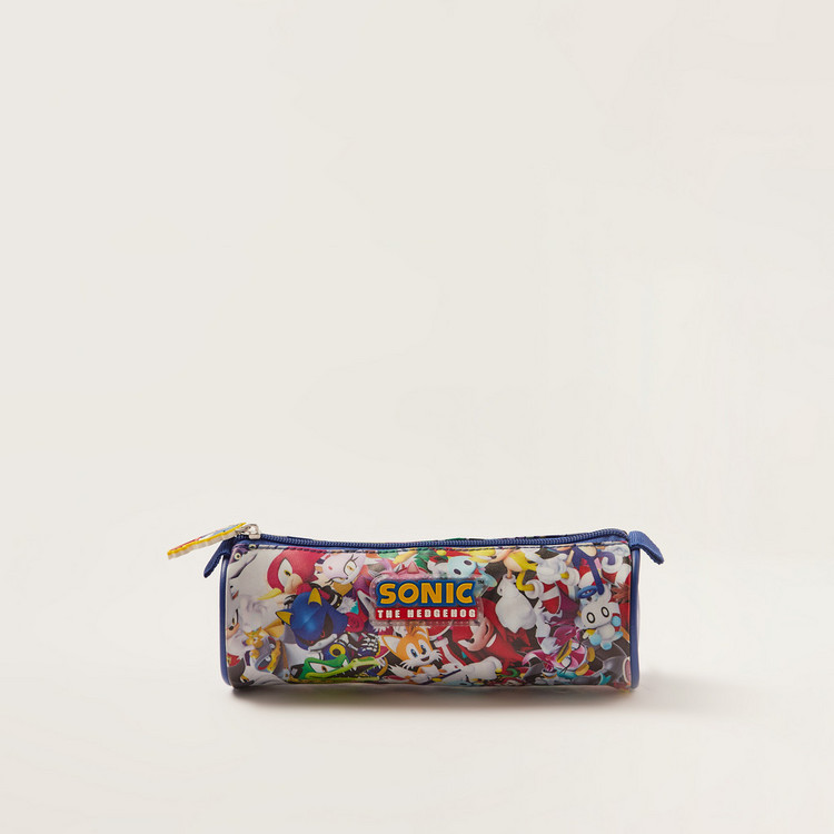 Sonic Boom Printed Pencil Pouch with Zip Closure