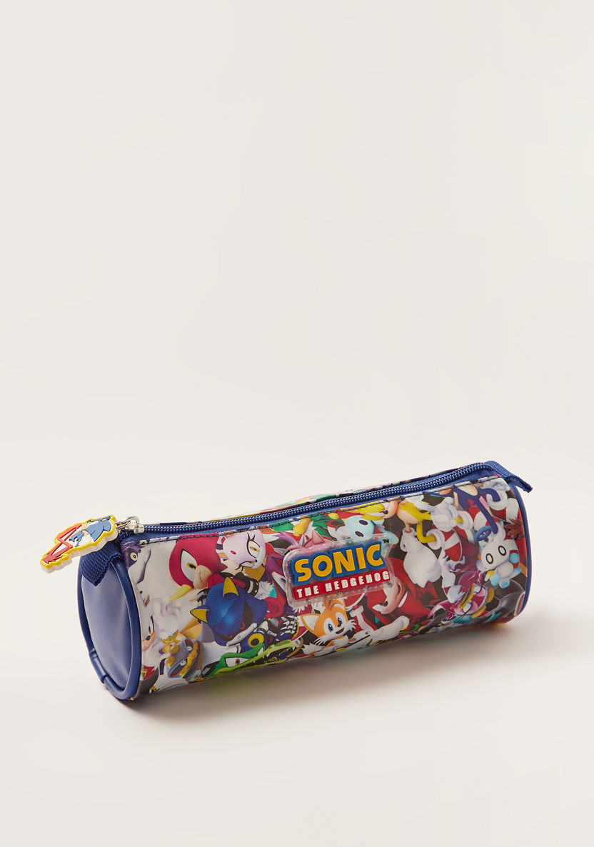 Sonic Boom Printed Pencil Pouch with Zip Closure-Pencil Cases-image-1