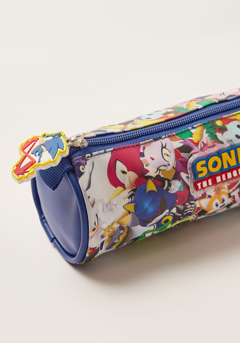 Sonic Boom Printed Pencil Pouch with Zip Closure-Pencil Cases-image-2