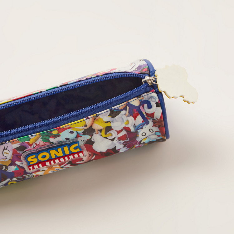 Sonic Boom Printed Pencil Pouch with Zip Closure