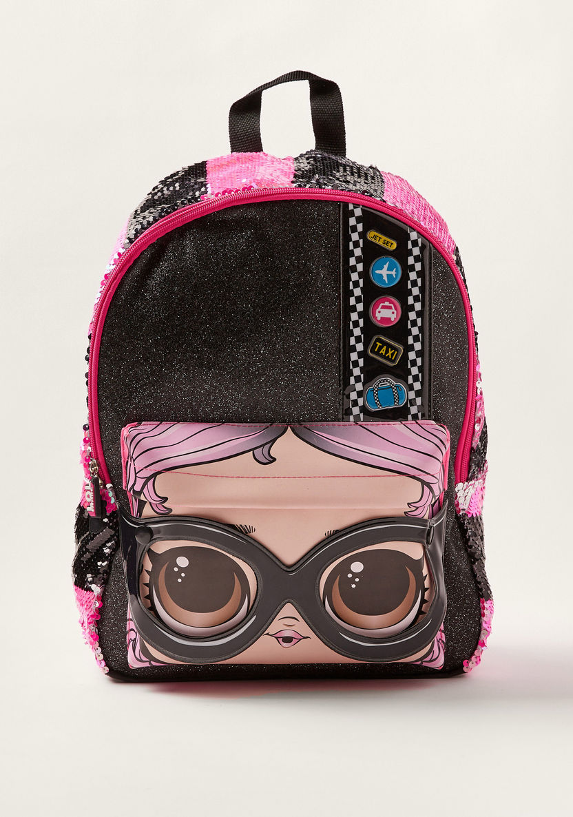 L.O.L. Surprise! Printed Backpack with Sequin Detail and Adjustable Straps - 16 inches-Backpacks-image-0