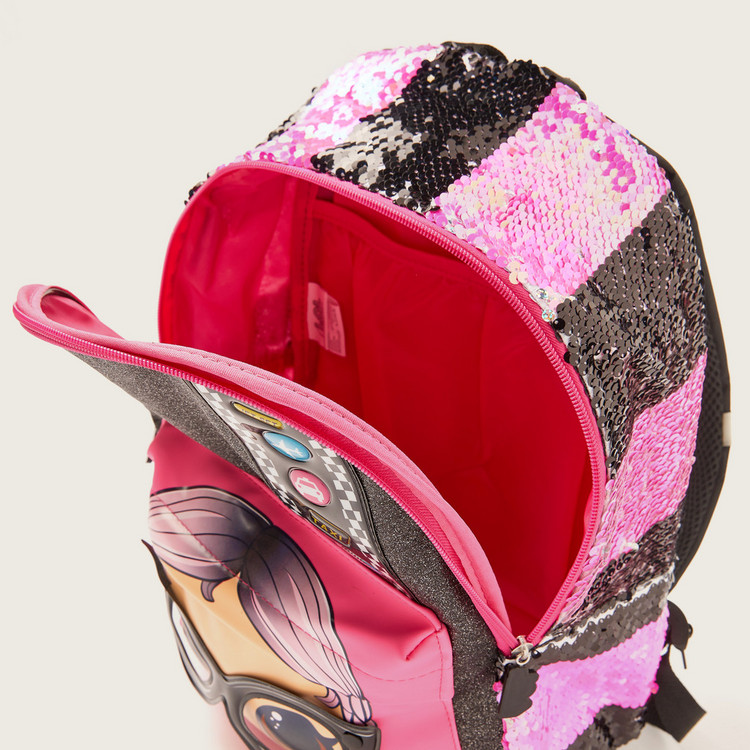 L.O.L. Surprise! Sequin Embellished Backpack with Zip Closure - 14 inches