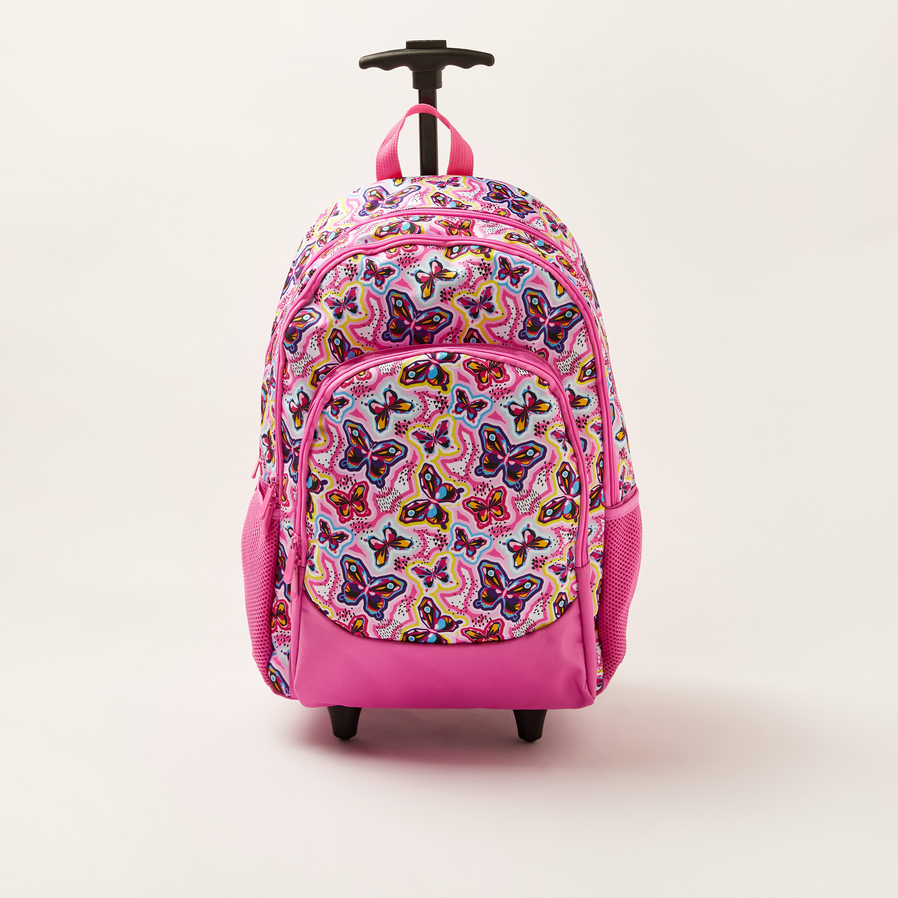 Juniors Butterfly Print Trolley Backpack with Lunch Bag and Pencil Pouch - 18 inches-school-bagsandbackpacks-trolleybags-image-2
