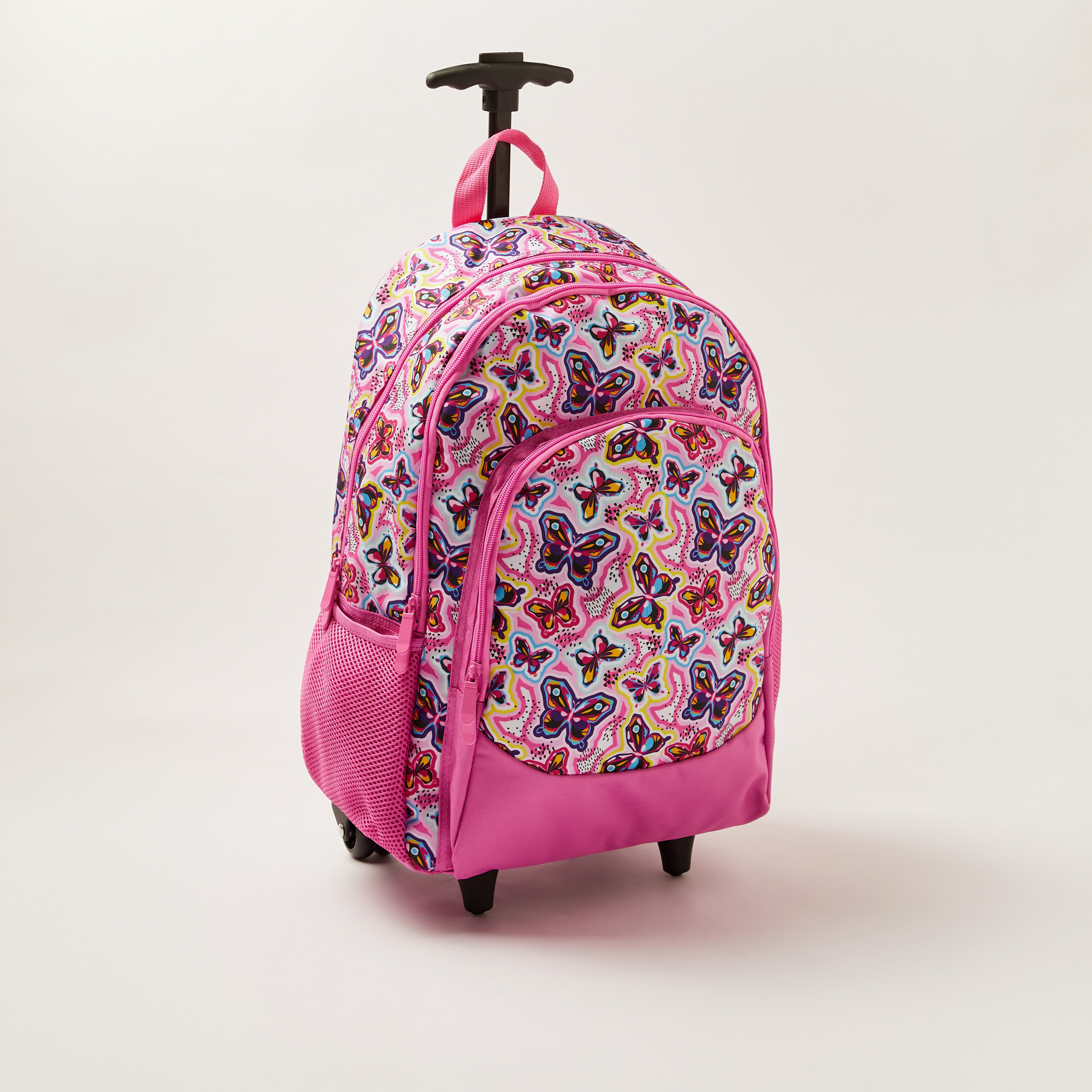 Juniors Butterfly Print Trolley Backpack with Lunch Bag and Pencil Pouch - 18 inches-school-bagsandbackpacks-trolleybags-image-3