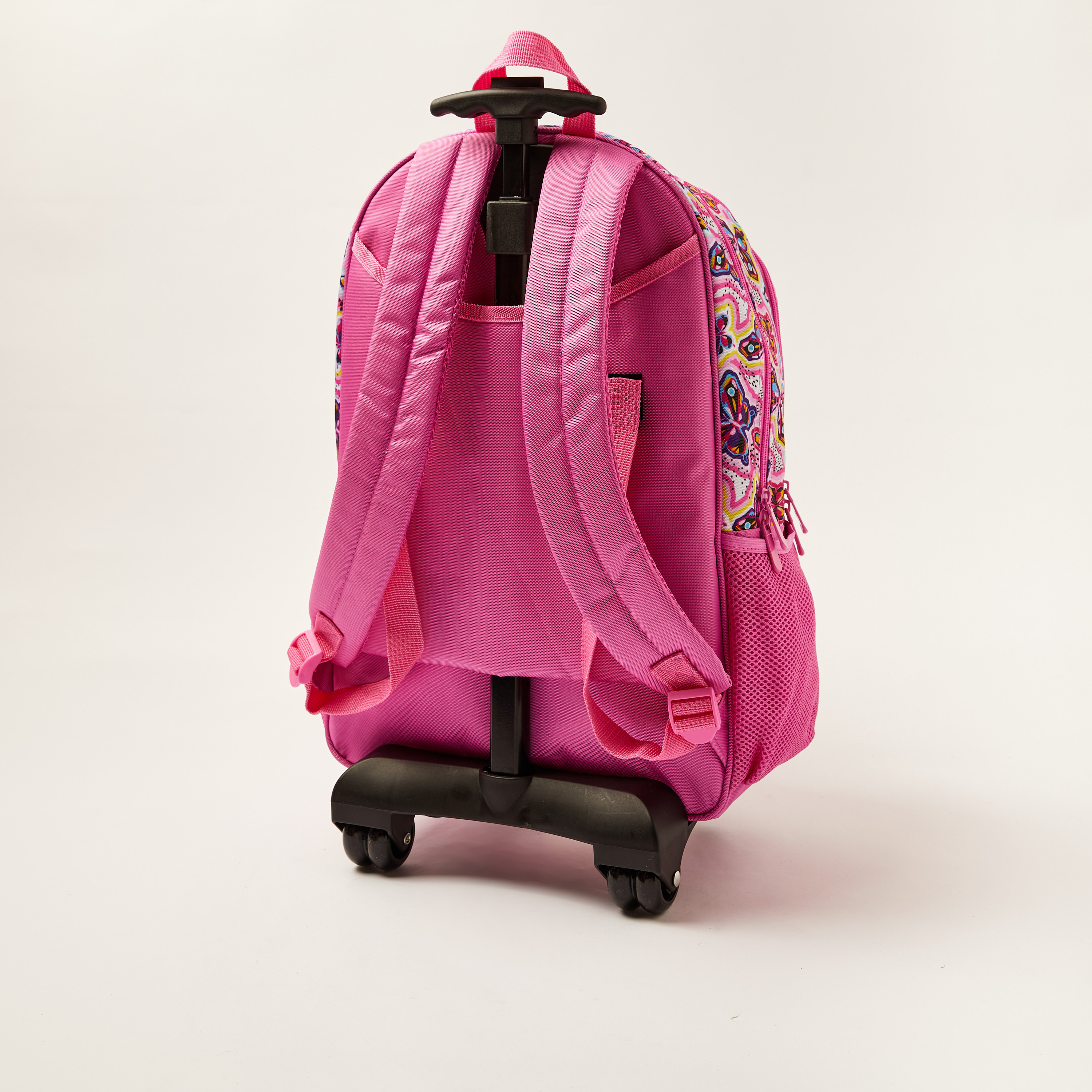 Juniors Butterfly Print Trolley Backpack with Lunch Bag and Pencil Pouch - 18 inches-school-bagsandbackpacks-trolleybags-image-5