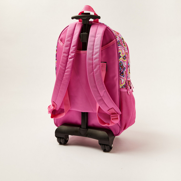 Juniors Butterfly Print Trolley Backpack with Lunch Bag and Pencil Pouch - 18 inches