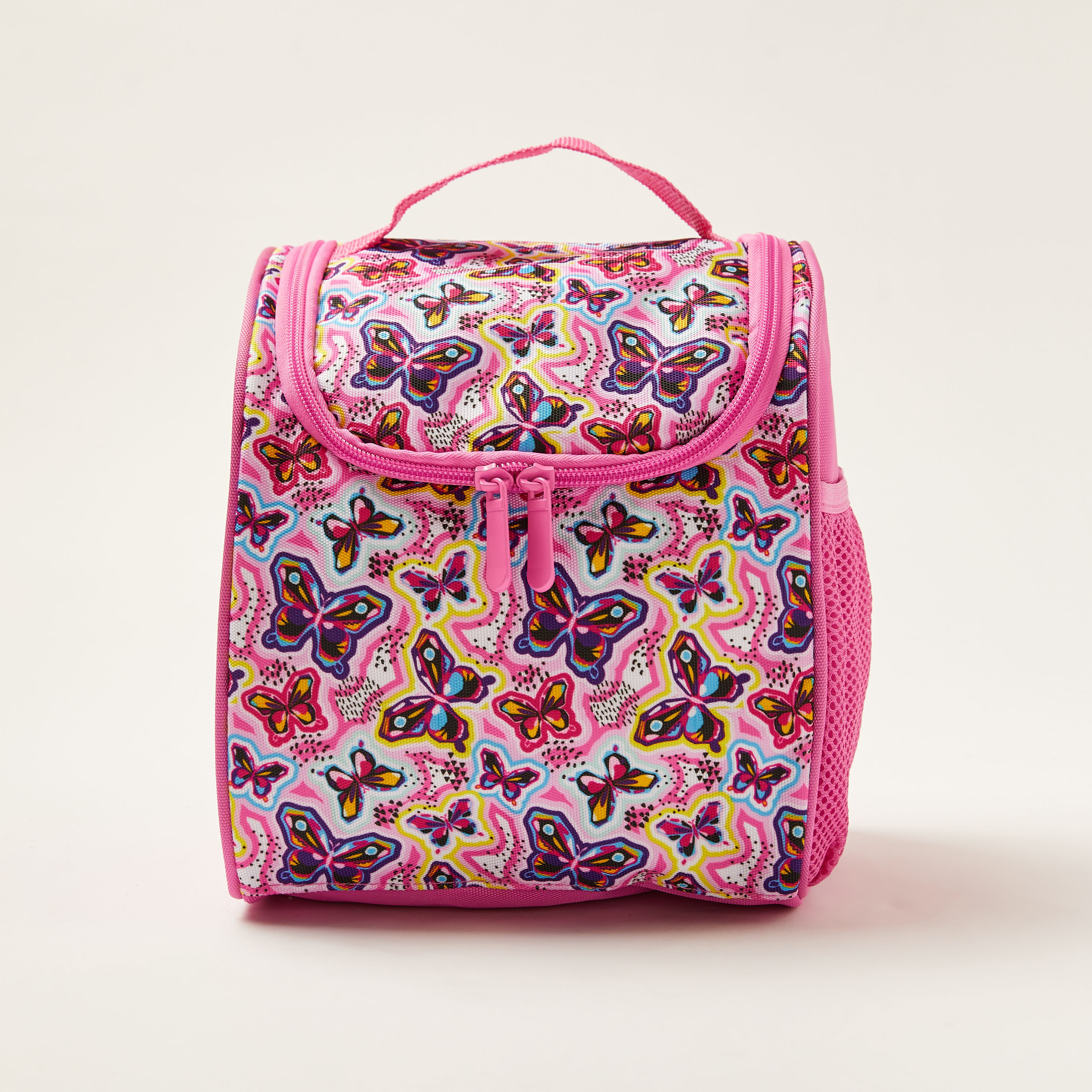 Juniors Butterfly Print Trolley Backpack with Lunch Bag and Pencil Pouch - 18 inches-school-bagsandbackpacks-trolleybags-image-7