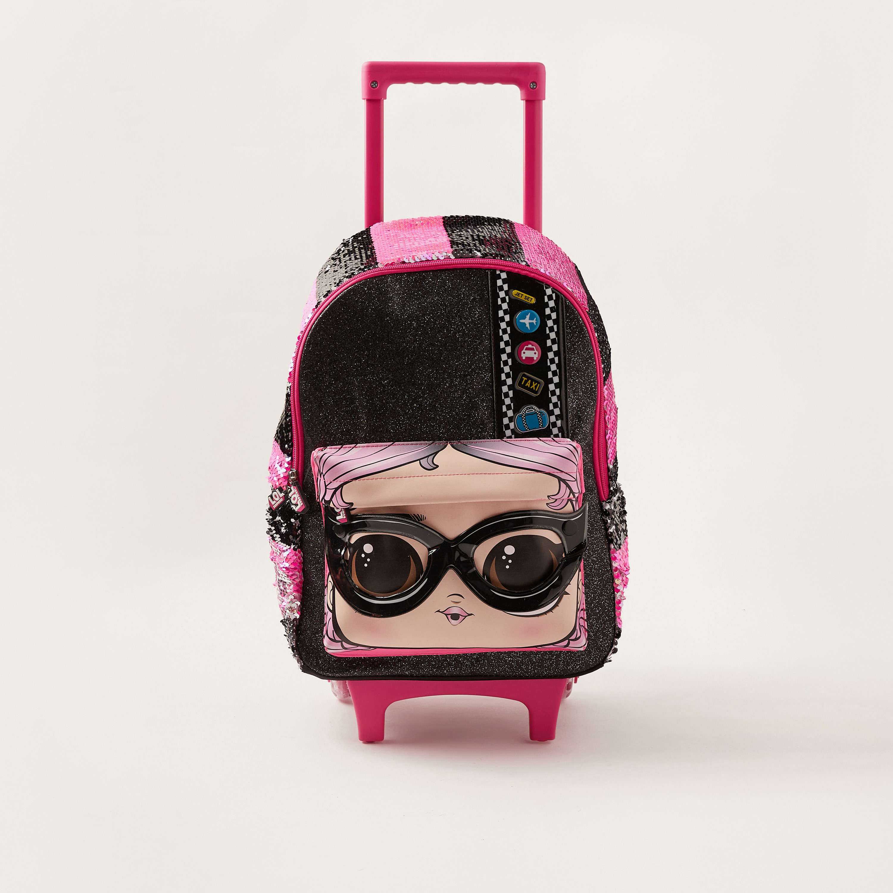شنطة بعجلات بطبعات وتفاصيل ترتر من إل أو إل سوربرايز - 16 بوصة-school-bagsandbackpacks-trolleybags-image-1