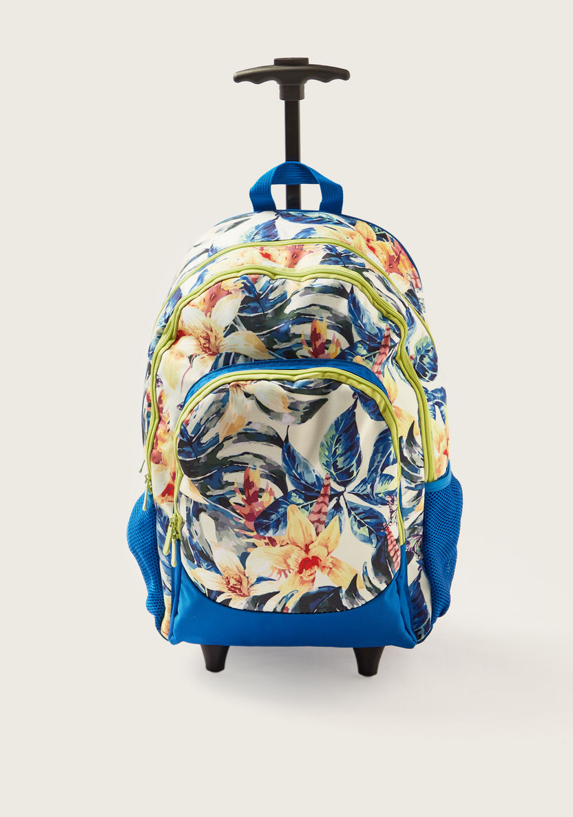 Juniors Tropical Print Trolley Backpack with Lunch Bag and Pencil Case-School Sets-image-1