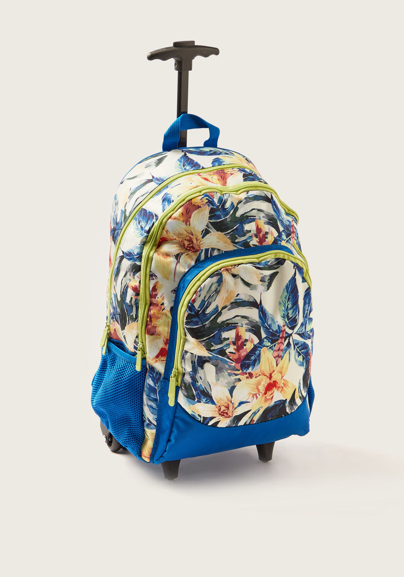 Juniors Tropical Print Trolley Backpack with Lunch Bag and Pencil Case-School Sets-image-2