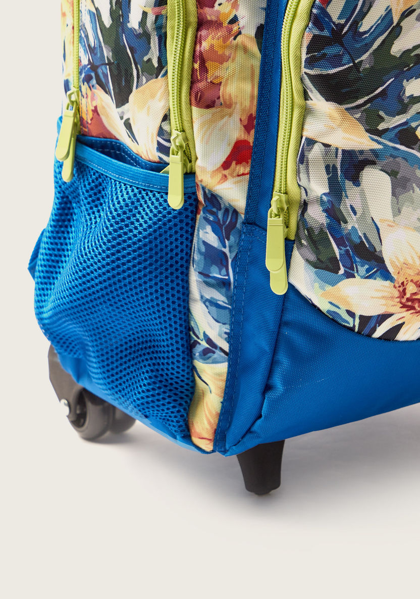 Juniors Tropical Print Trolley Backpack with Lunch Bag and Pencil Case-School Sets-image-7