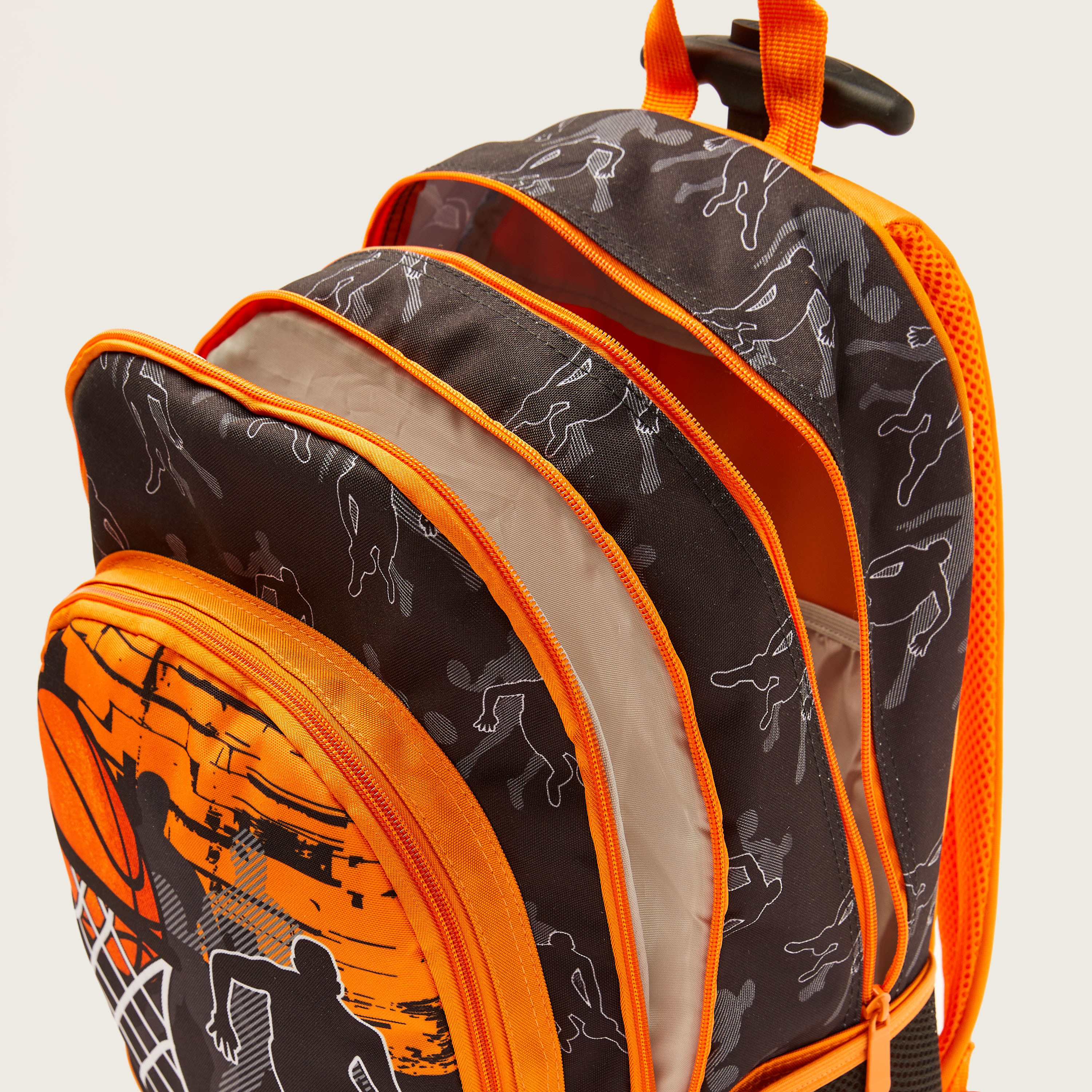 Juniors Basketball Print Trolley Backpack with Lunch Bag and Pencil Pouch - 18 inches-school-bagsandbackpacks-trolleybags-image-6