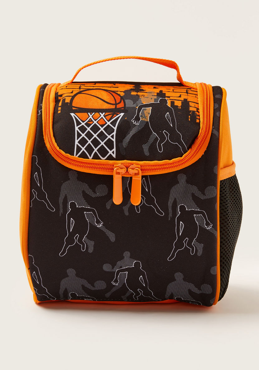 Juniors Basketball Print Trolley Backpack with Lunch Bag and Pencil Pouch - 18 inches-School Sets-image-6