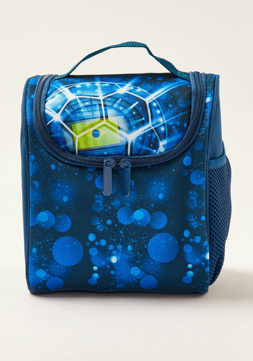 Juniors Football Print Trolley Backpack with Lunch Bag and Pencil Pouch - 18 inches-School Sets-image-6