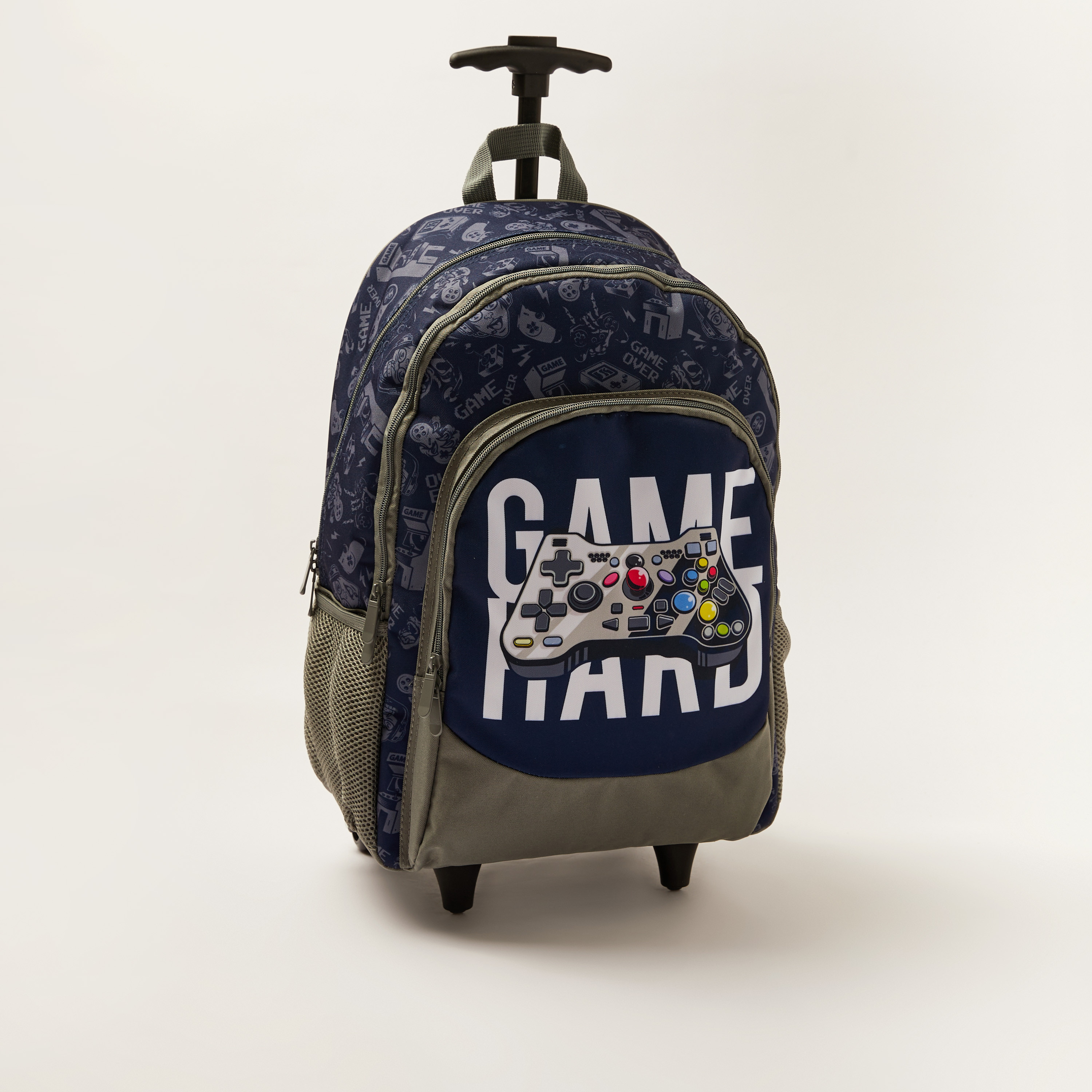 Juniors Game Print Trolley Backpack with Lunch Bag and Pencil Pouch - 18 inches-school-bagsandbackpacks-trolleybags-image-3