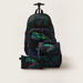 Juniors Dinosaur Print Trolley Backpack with Lunch Bag and Pencil Pouch - 18 inches-School Sets-thumbnail-0