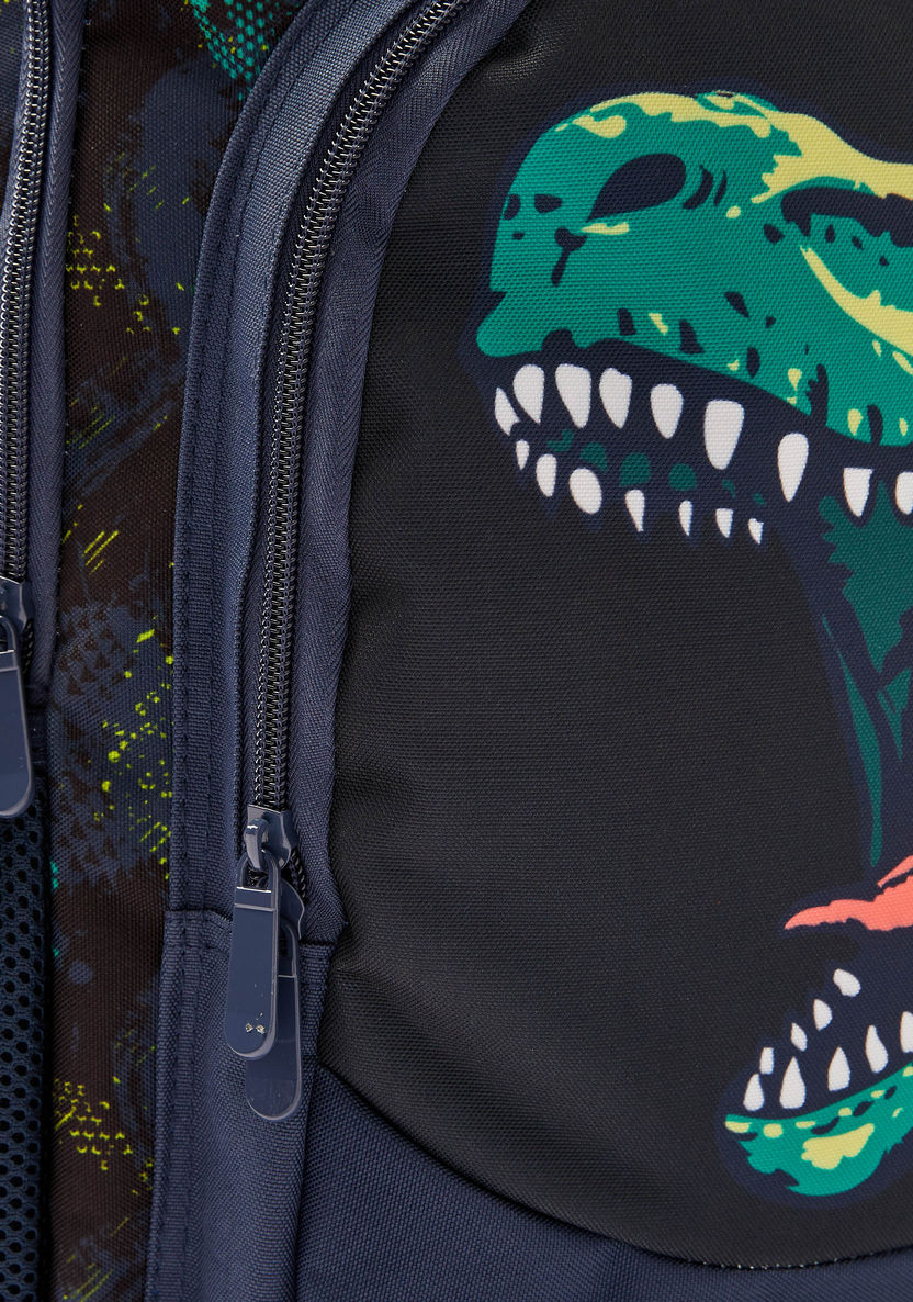 Juniors Dinosaur Print Trolley Backpack with Lunch Bag and Pencil Pouch - 18 inches-School Sets-image-3