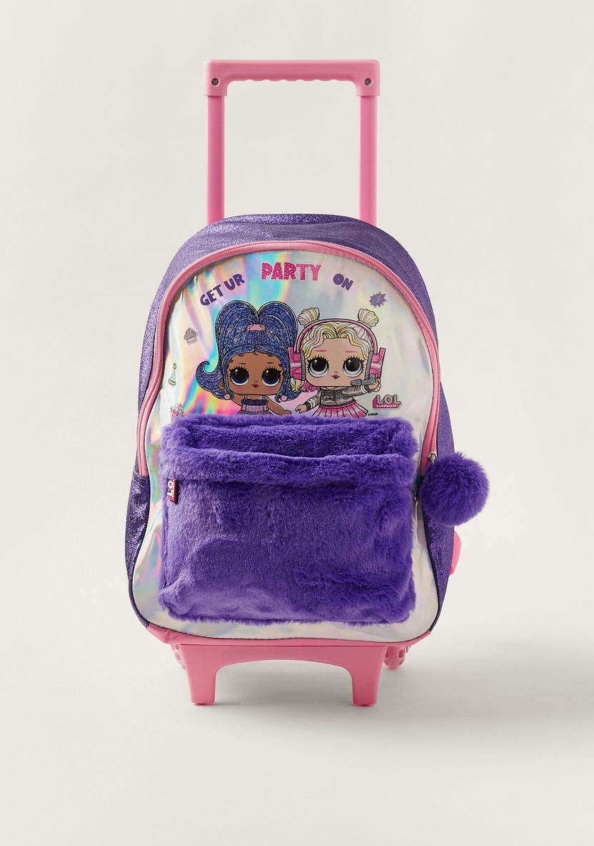 L.O.L. Surprise! Printed Trolley Bag with Fur Detail - 16 inches-Trolleys-image-0