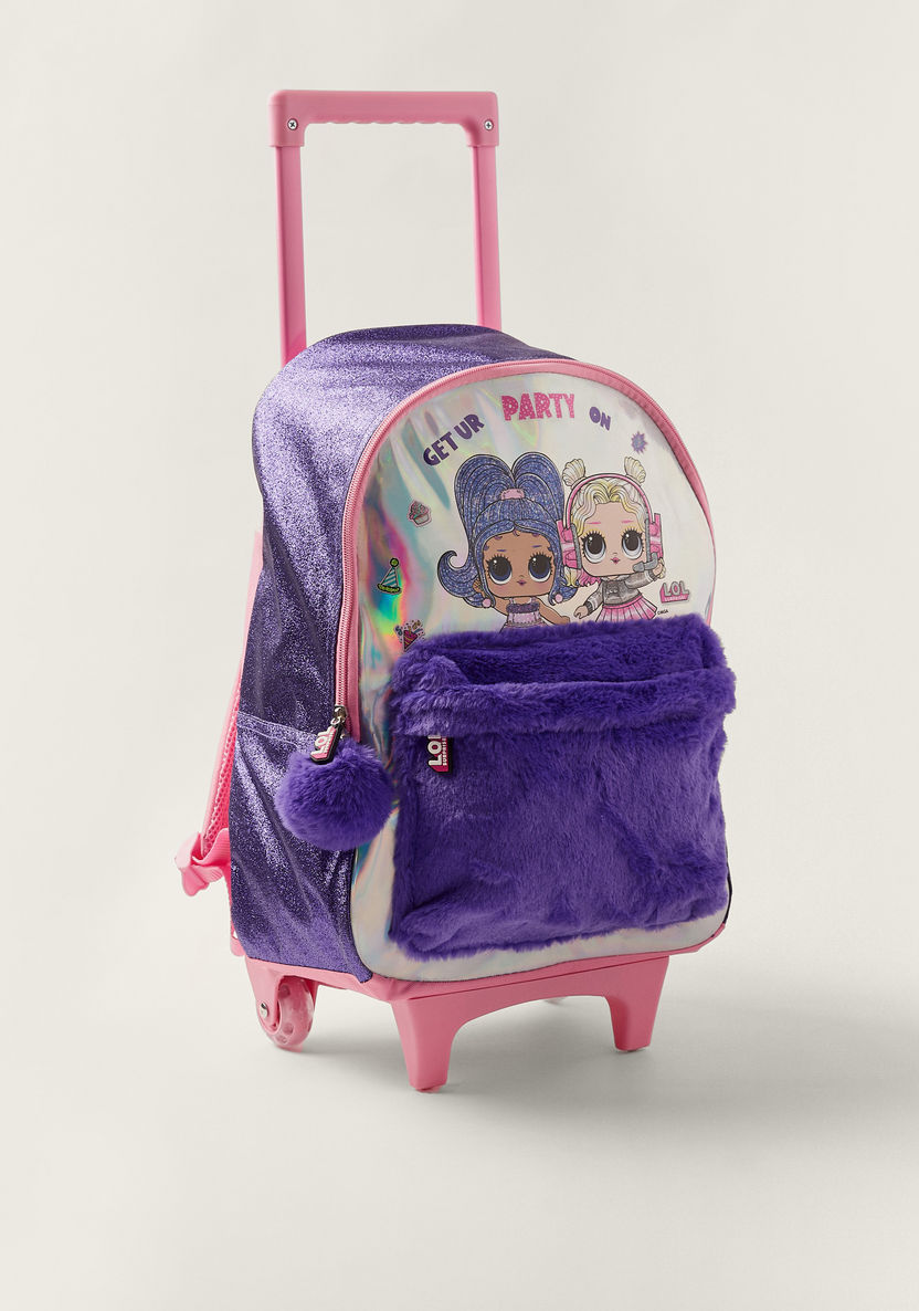 L.O.L. Surprise! Printed Trolley Bag with Fur Detail - 16 inches-Trolleys-image-1