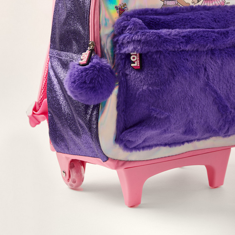 L.O.L. Surprise! Printed Trolley Bag with Fur Detail - 16 inches