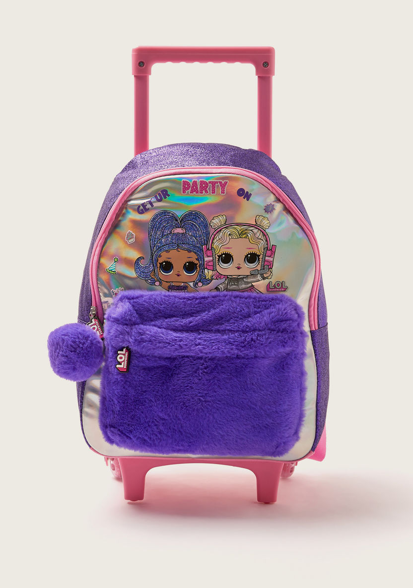 L.O.L. Surprise! Fur Detail Trolley Backpack with Pom-Pom Keychain - 14 inches-Trolleys-image-0
