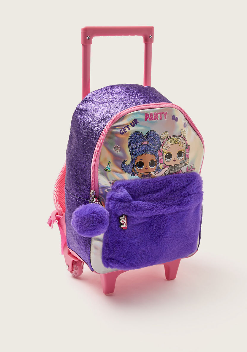L.O.L. Surprise! Fur Detail Trolley Backpack with Pom-Pom Keychain - 14 inches-Trolleys-image-1
