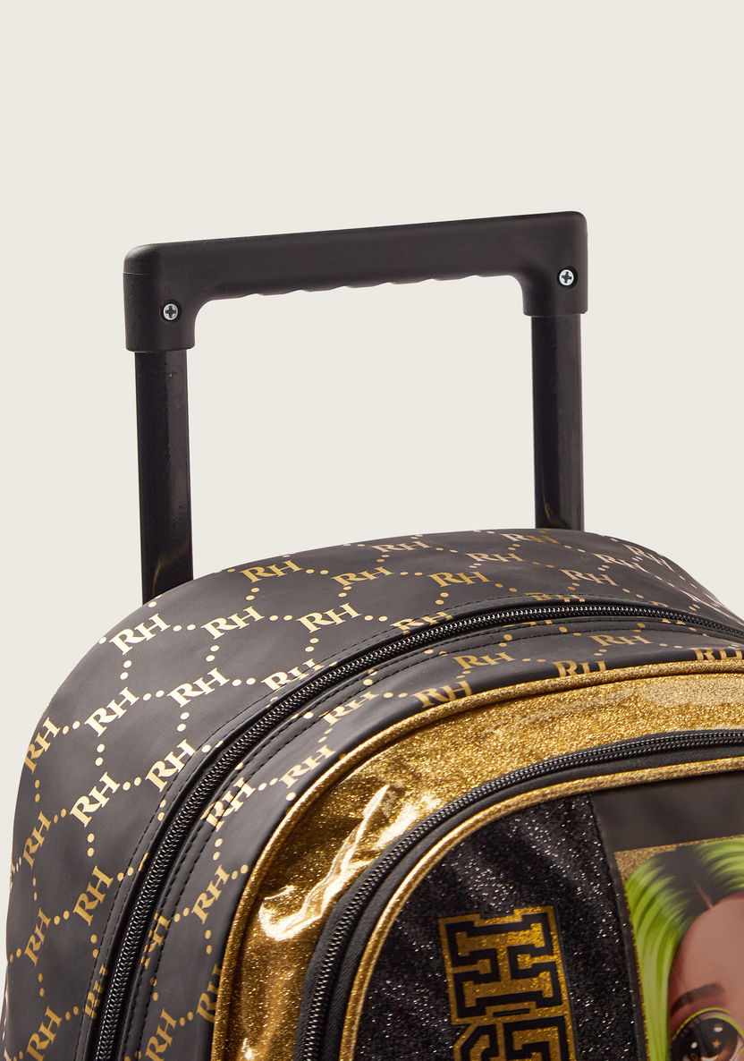 Rainbow High Printed 16-inch Trolley Backpack with Zip Closure-Trolleys-image-3