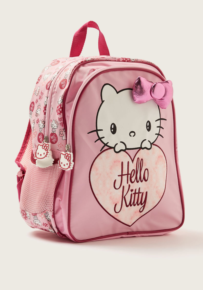 Hello Kitty Print Backpack with Bow Accent - 14 inches-Backpacks-image-1