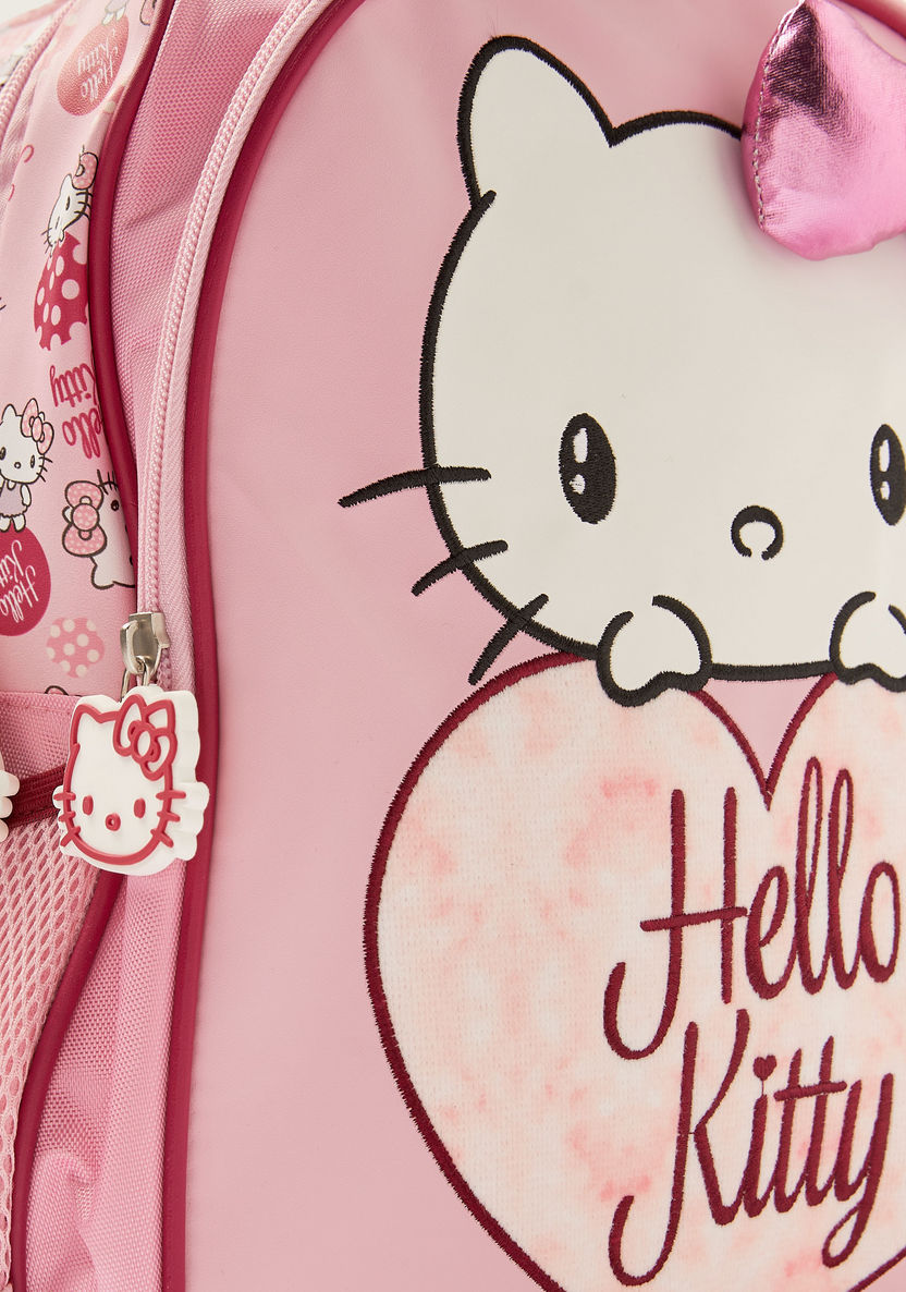 Hello Kitty Print Backpack with Bow Accent - 14 inches-Backpacks-image-2
