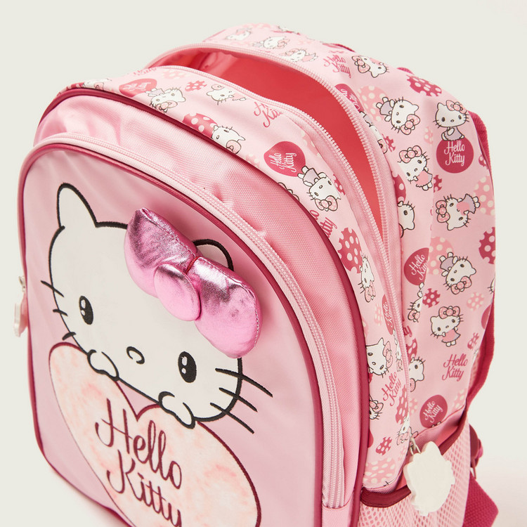Sanrio Hello Kitty Print Backpack with Bow Accent - 14 inches