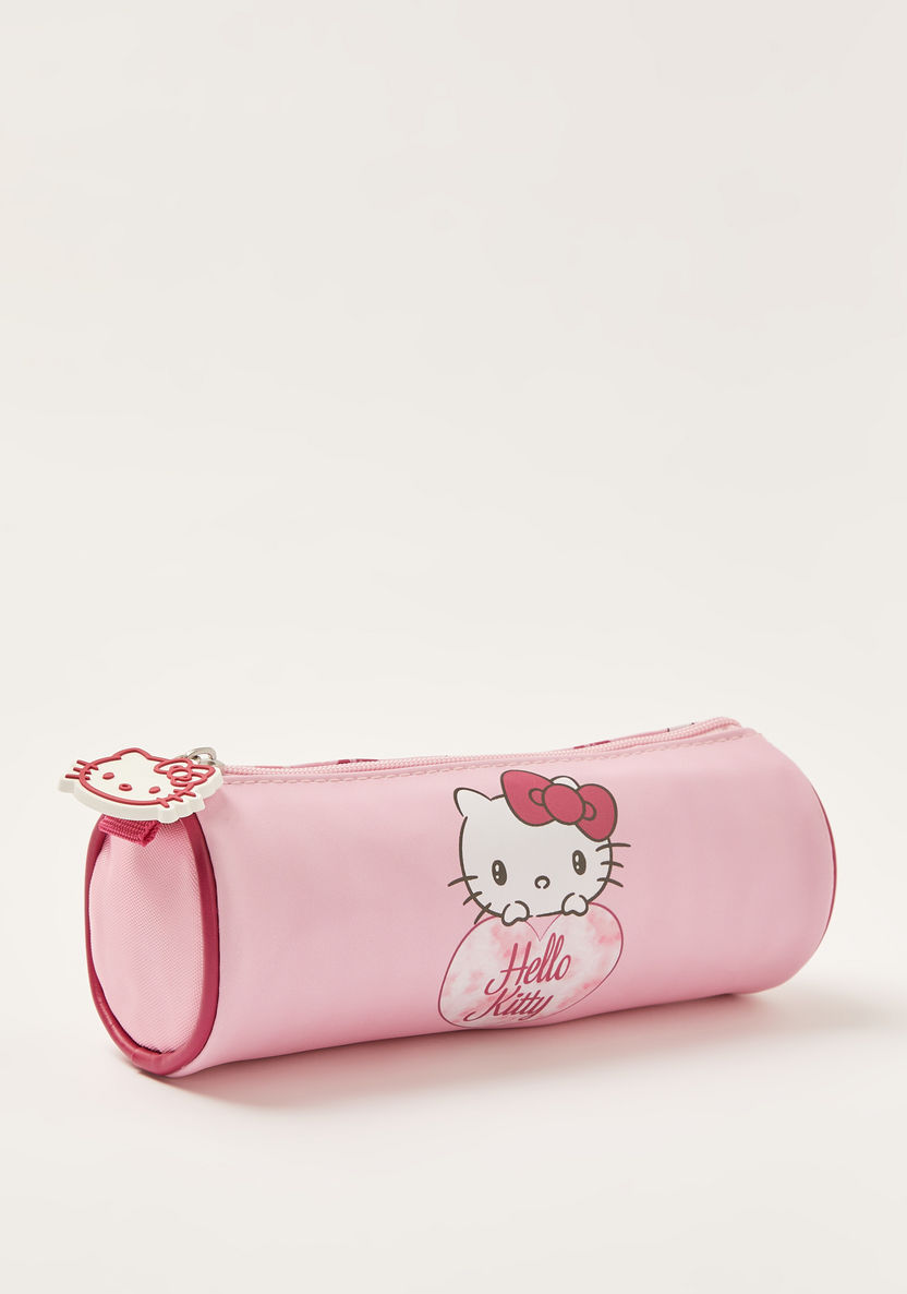 Sanrio Hello Kitty Print Pencil Pouch with Zip Closure-Pencil Cases-image-1