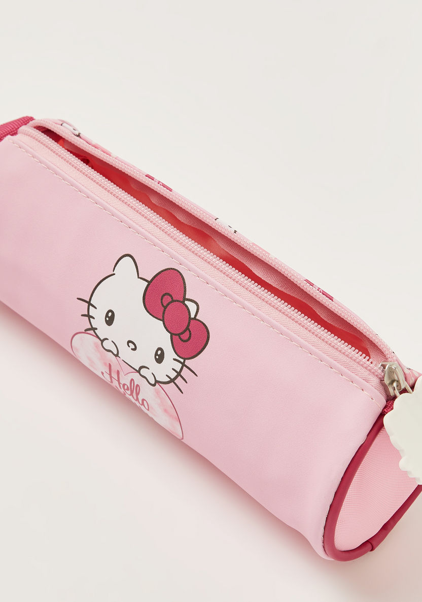 Sanrio Hello Kitty Print Pencil Pouch with Zip Closure-Pencil Cases-image-4