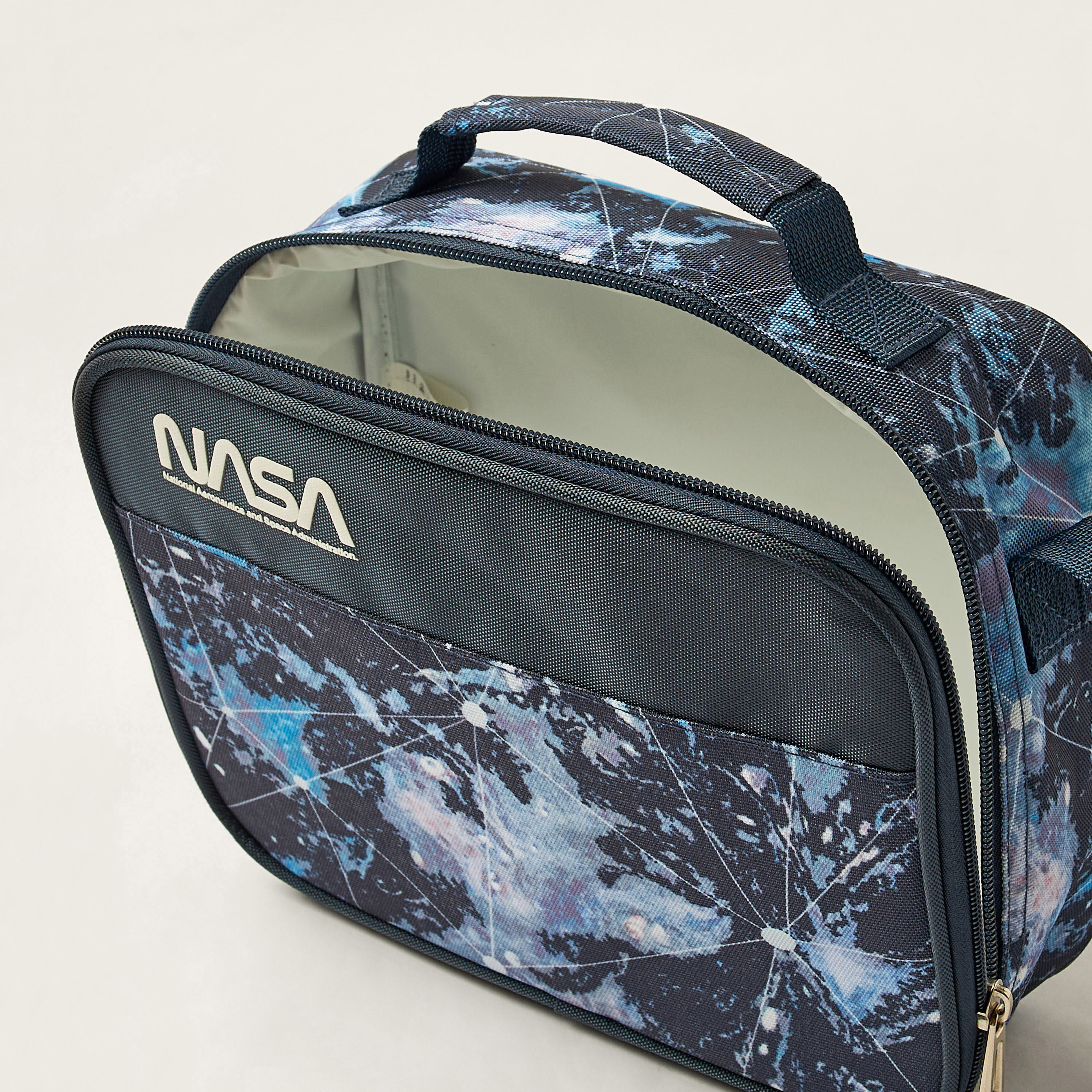 NASA Galaxy Print Lunch Bag with Adjustable Strap and Zip Closure-school-lunchessentials-lunchbags-image-4