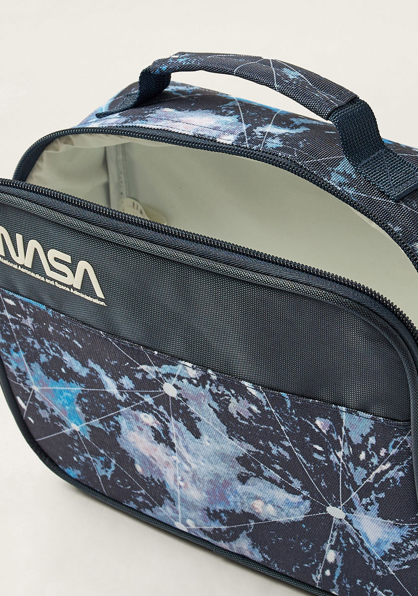 NASA Galaxy Print Lunch Bag with Adjustable Strap and Zip Closure-Lunch Bags-image-3