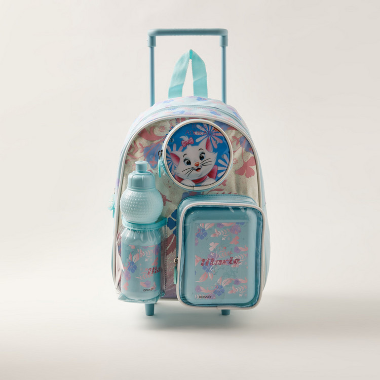 Simba Marie Print Trolley Backpack with Lunch Box and Water Bottle - 14 inches