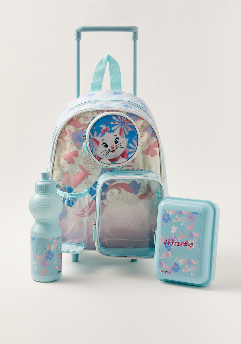 Simba Marie Print Trolley Backpack with Lunch Box and Water Bottle - 14 inches-Trolleys-image-4