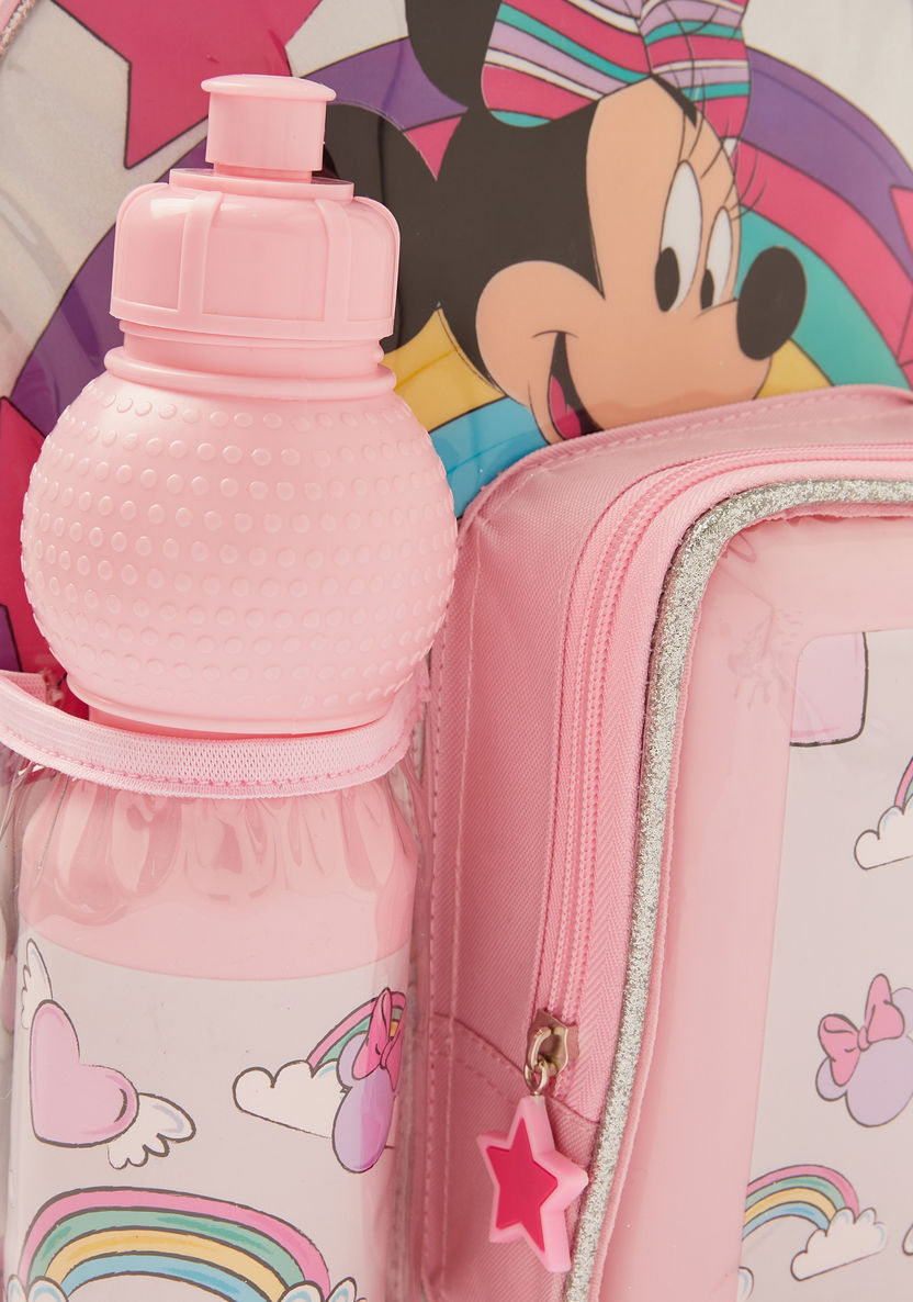 Simba Minnie Mouse Print 14-inch Trolley Backpack with Lunch Box and Water Bottle-School Sets-image-2