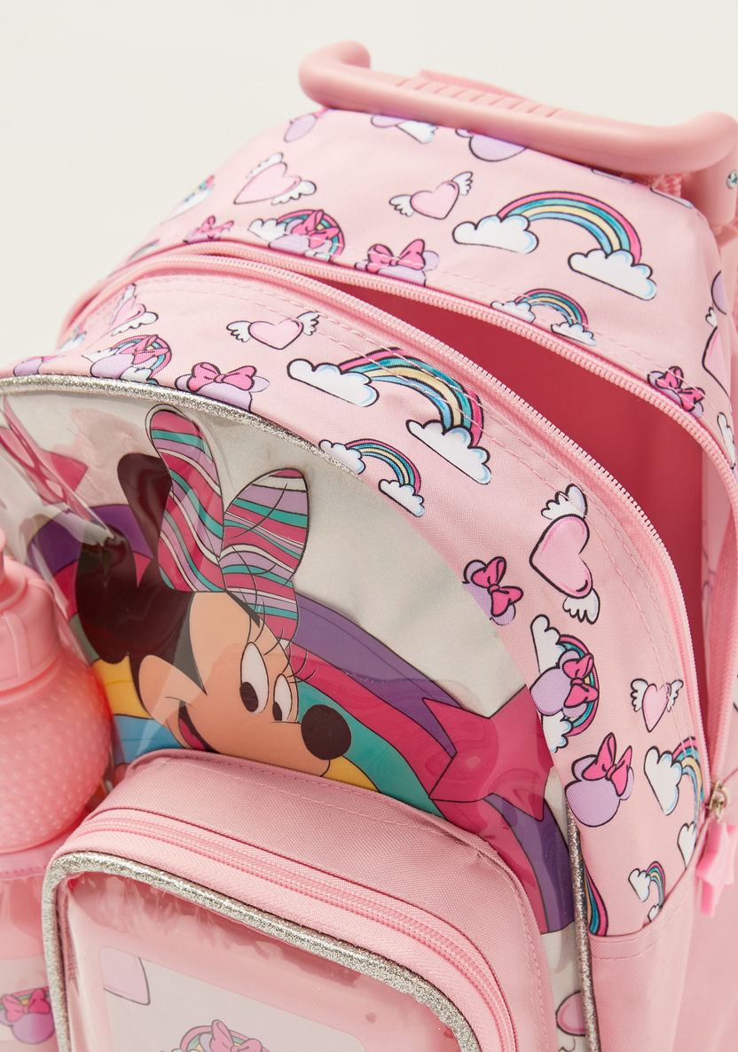 Simba Minnie Mouse Print 14-inch Trolley Backpack with Lunch Box and Water Bottle-School Sets-image-6