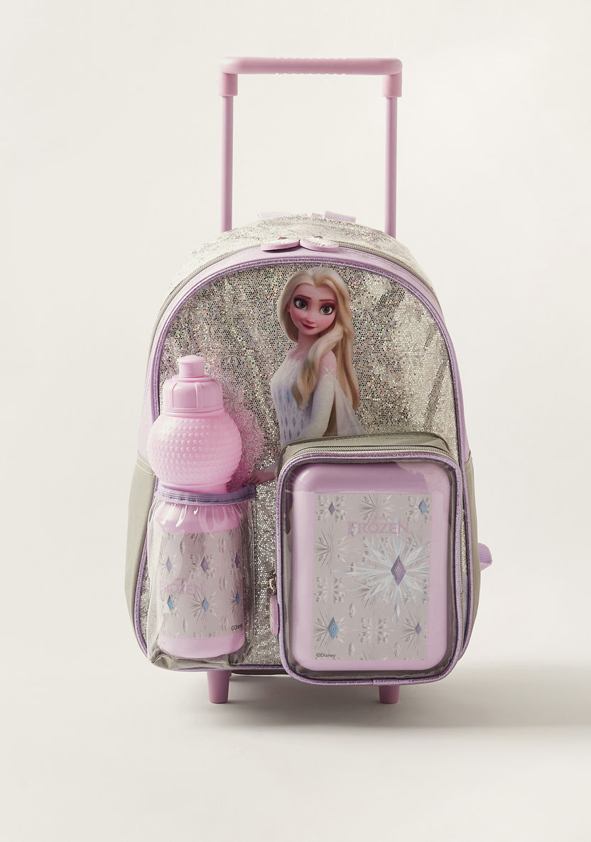 Simba Frozen Print 14-inch Trolley Backpack with Lunch Box and Water Bottle-Trolleys-image-0