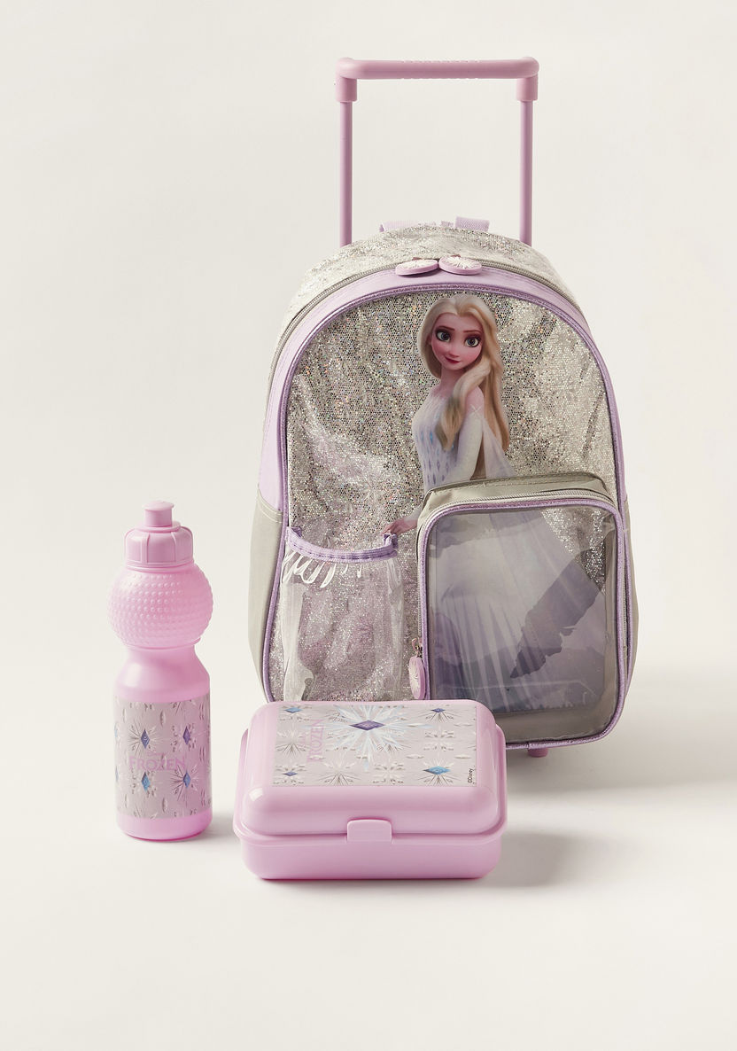 Simba Frozen Print 14-inch Trolley Backpack with Lunch Box and Water Bottle-Trolleys-image-8