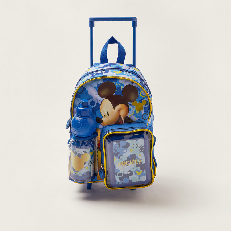 Simba Mickey Mouse Print 14-inch Trolley Backpack with Lunch Box and Water Bottle