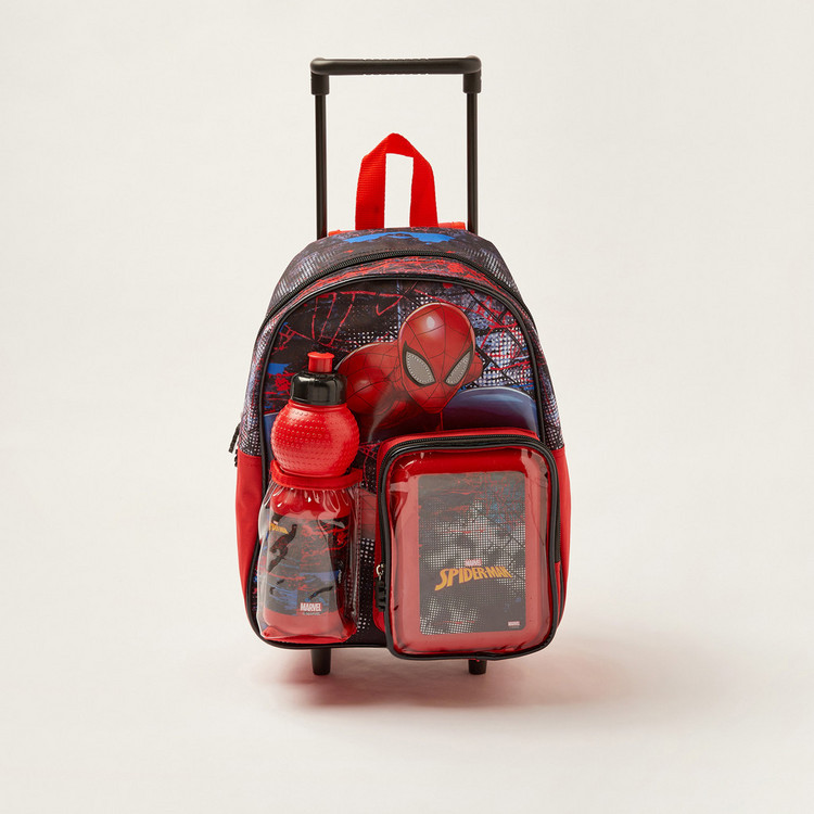 Simba Spider-Man Print 14-inch Trolley Backpack with Lunch Box and Water Bottle