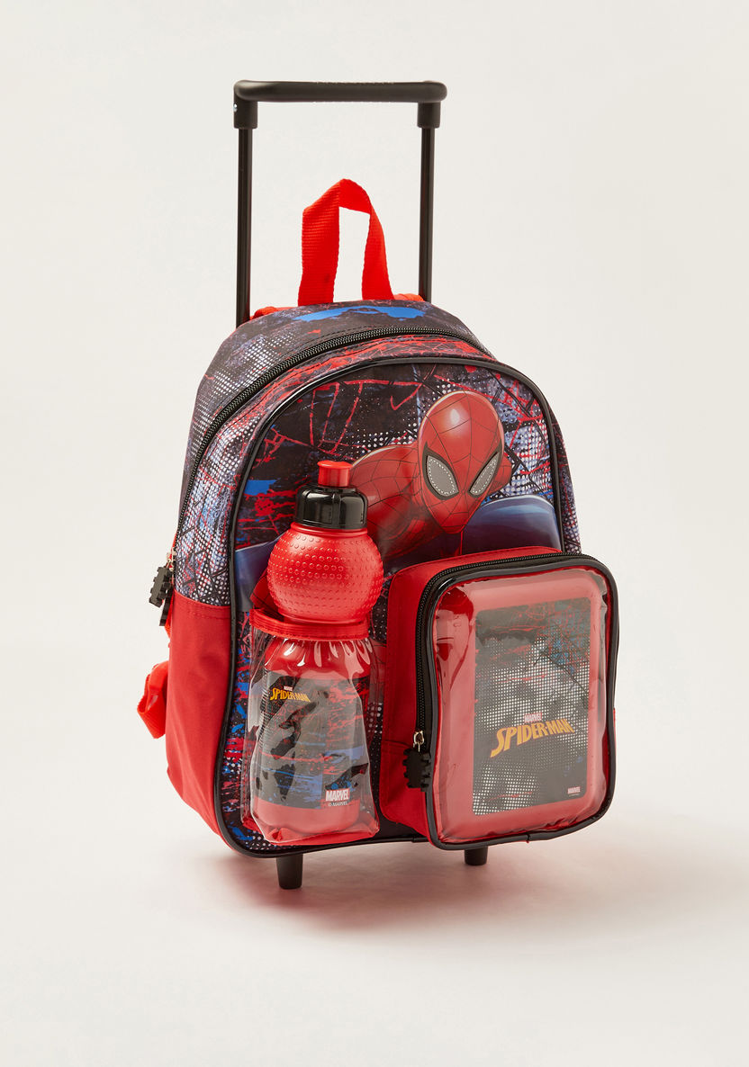 Simba Spider-Man Print 14-inch Trolley Backpack with Lunch Box and Water Bottle-School Sets-image-1
