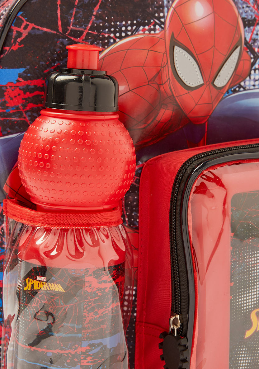 Simba Spider-Man Print 14-inch Trolley Backpack with Lunch Box and Water Bottle-School Sets-image-2
