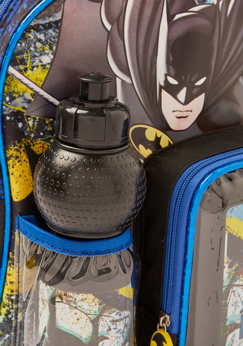 Simba Batman Print 14-inch Trolley Backpack with Lunch Box and Water Bottle-School Sets-image-2