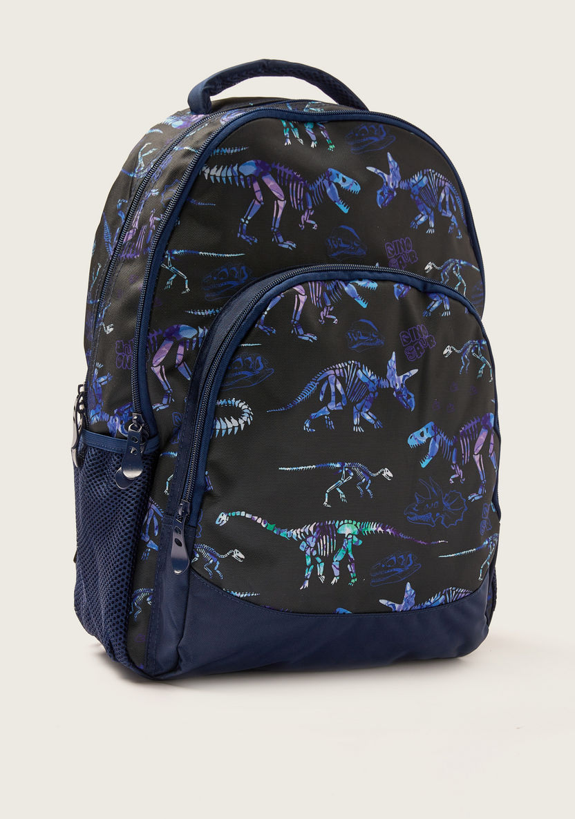 Juniors Dinosaur Print Backpack with Adjustable Shoulder Straps - 18 inches-Backpacks-image-1