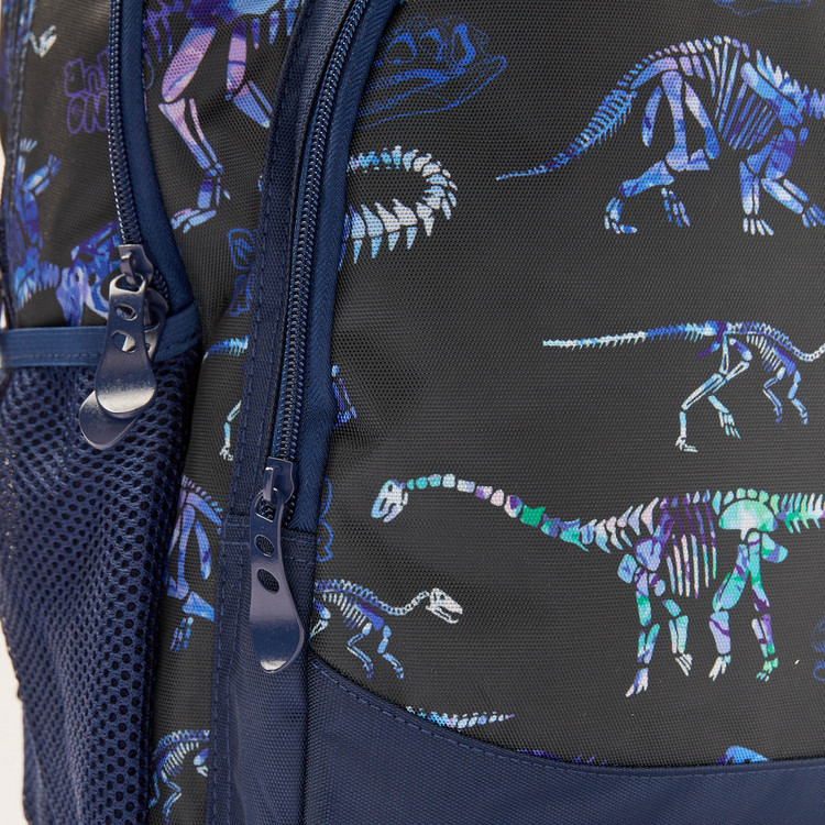 Juniors Dinosaur Print Backpack with Adjustable Shoulder Straps - 18 inches