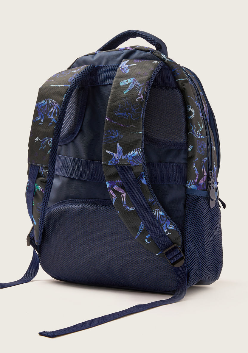 Juniors Dinosaur Print Backpack with Adjustable Shoulder Straps - 18 inches-Backpacks-image-3