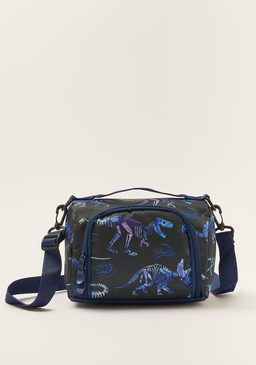 Juniors Dinosaur Print Lunch Bag with Detachable Strap-Lunch Bags-image-0